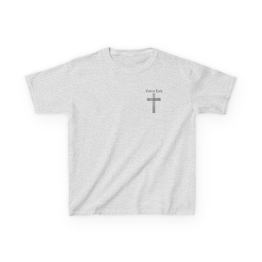 God Is Lord cross Kids Tee | Christian faith shirt, religious youth top, Christian Youth Gift