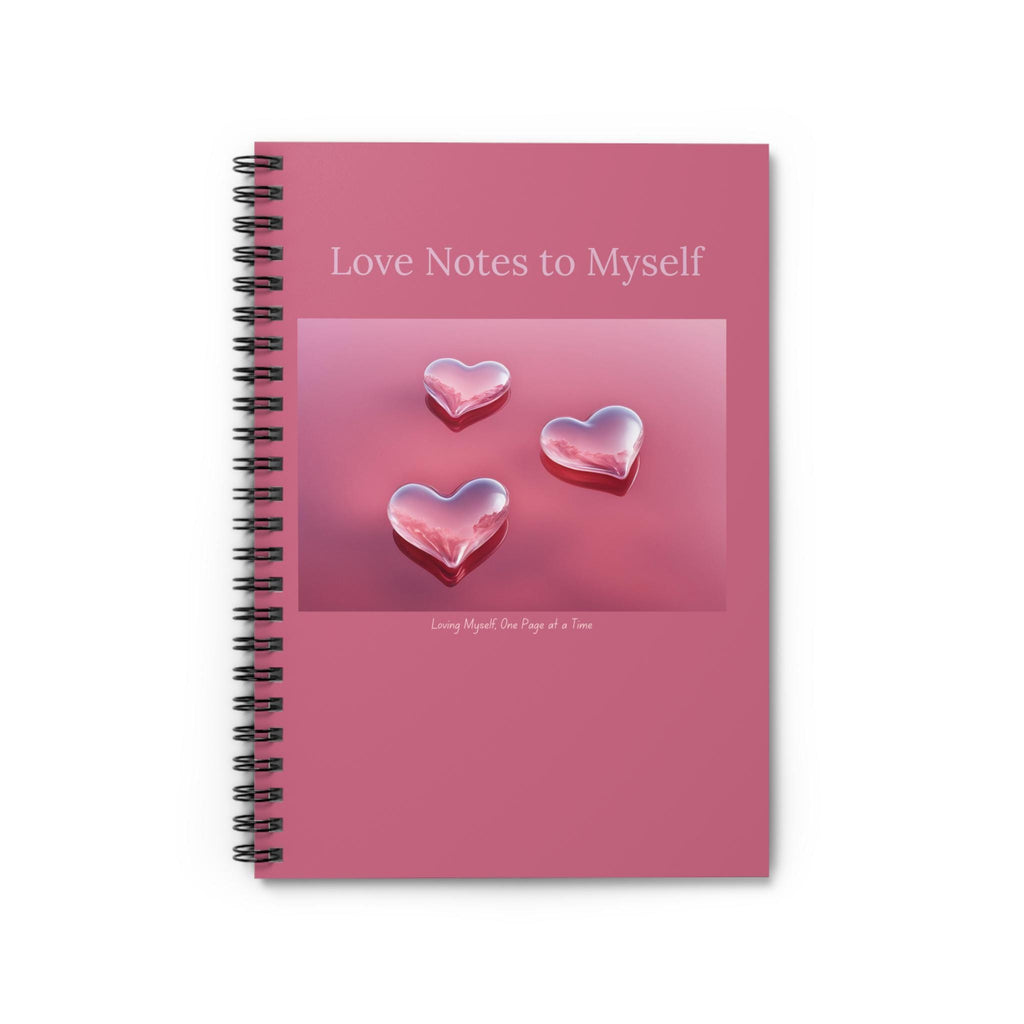 Love Notes to Myself Spiral Notebook | Pink Hearts Journal, Ruled Lined