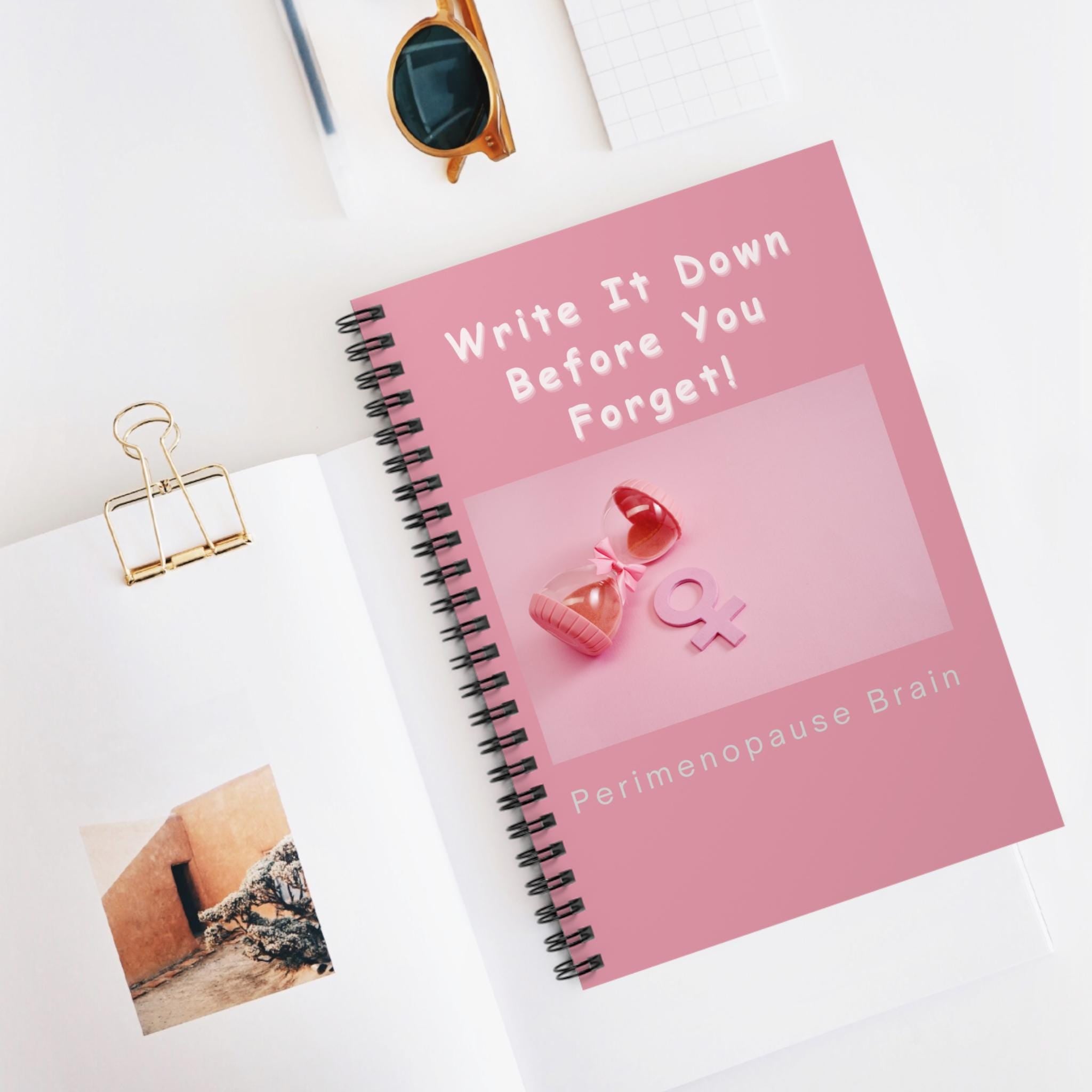 Perimenopause Brain Notebook, Spiral Notebook | Write It Down Before You Forget