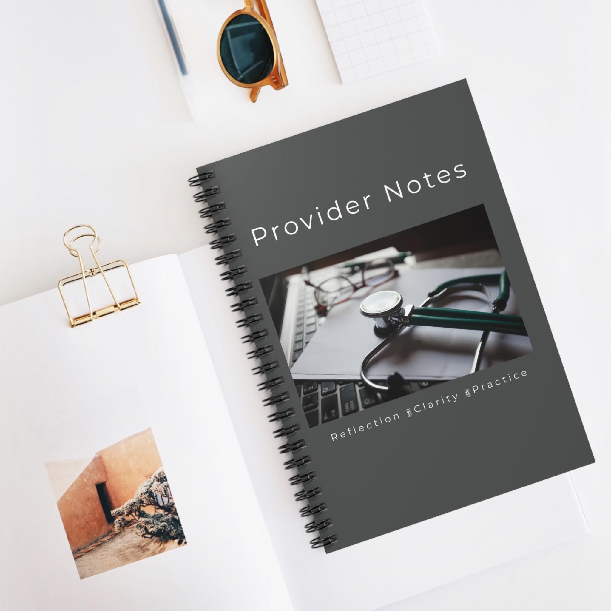 Provider Notes Spiral Notebook | Medical Stethoscope Desk Photo, Ruled Journal