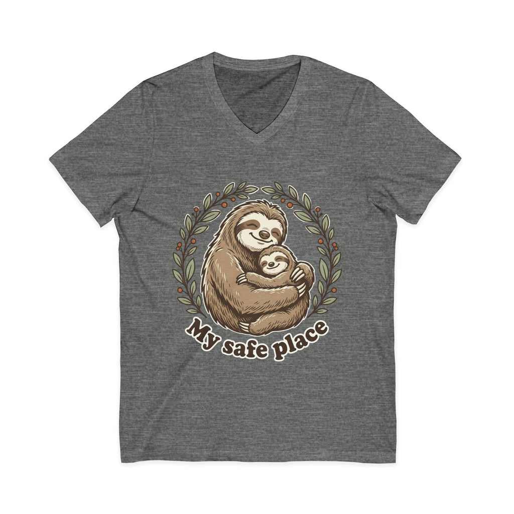 Mama Sloth Hugging Baby My Safe Place Tee | Sloth Family Animal Illustration