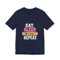Cheerleading T-Shirt, Eat Sleep Cheer Repeat T-Shirt, Pom Pom Design, Cheerleader Gift