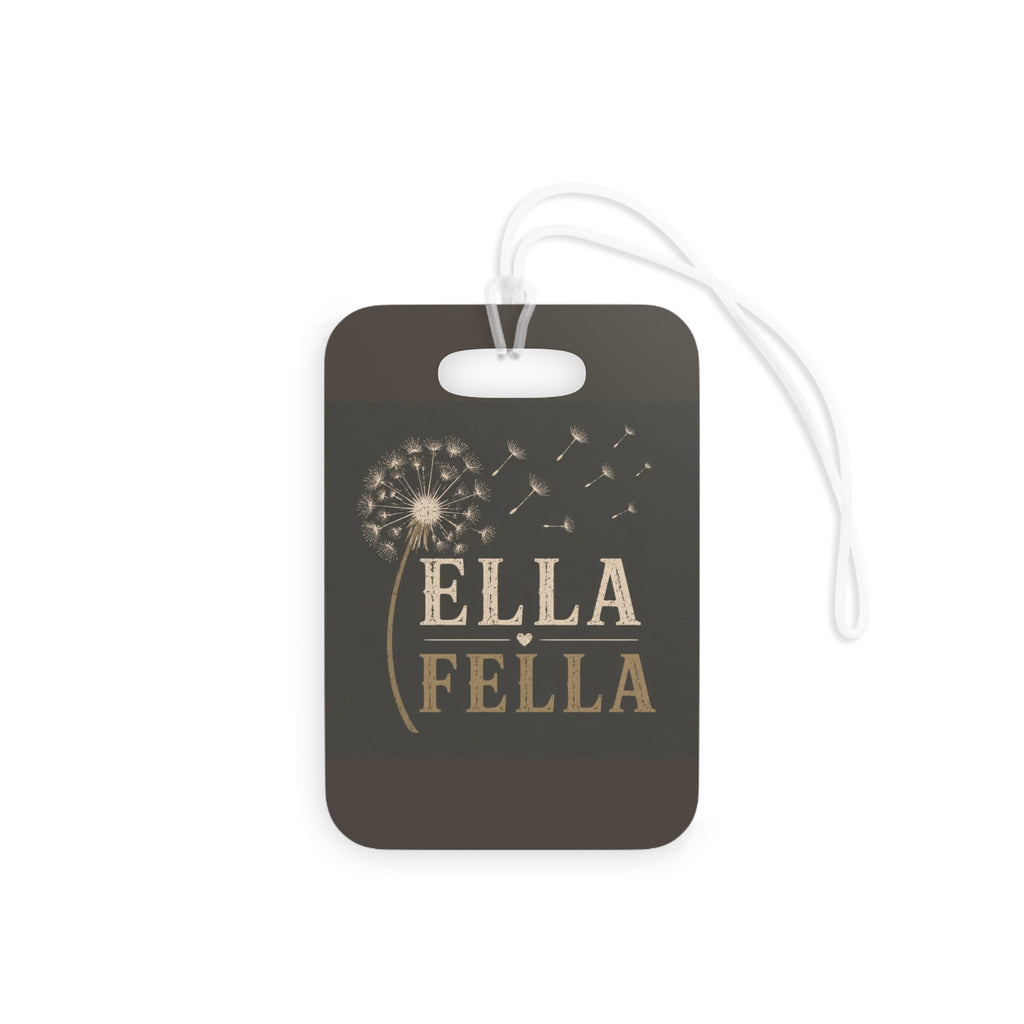 Dandelion Monogram, Luggage Tag, Ella Fella Name Travel ID Tag, Unique Travel Tag, Travel Gear, Suitcase Tag