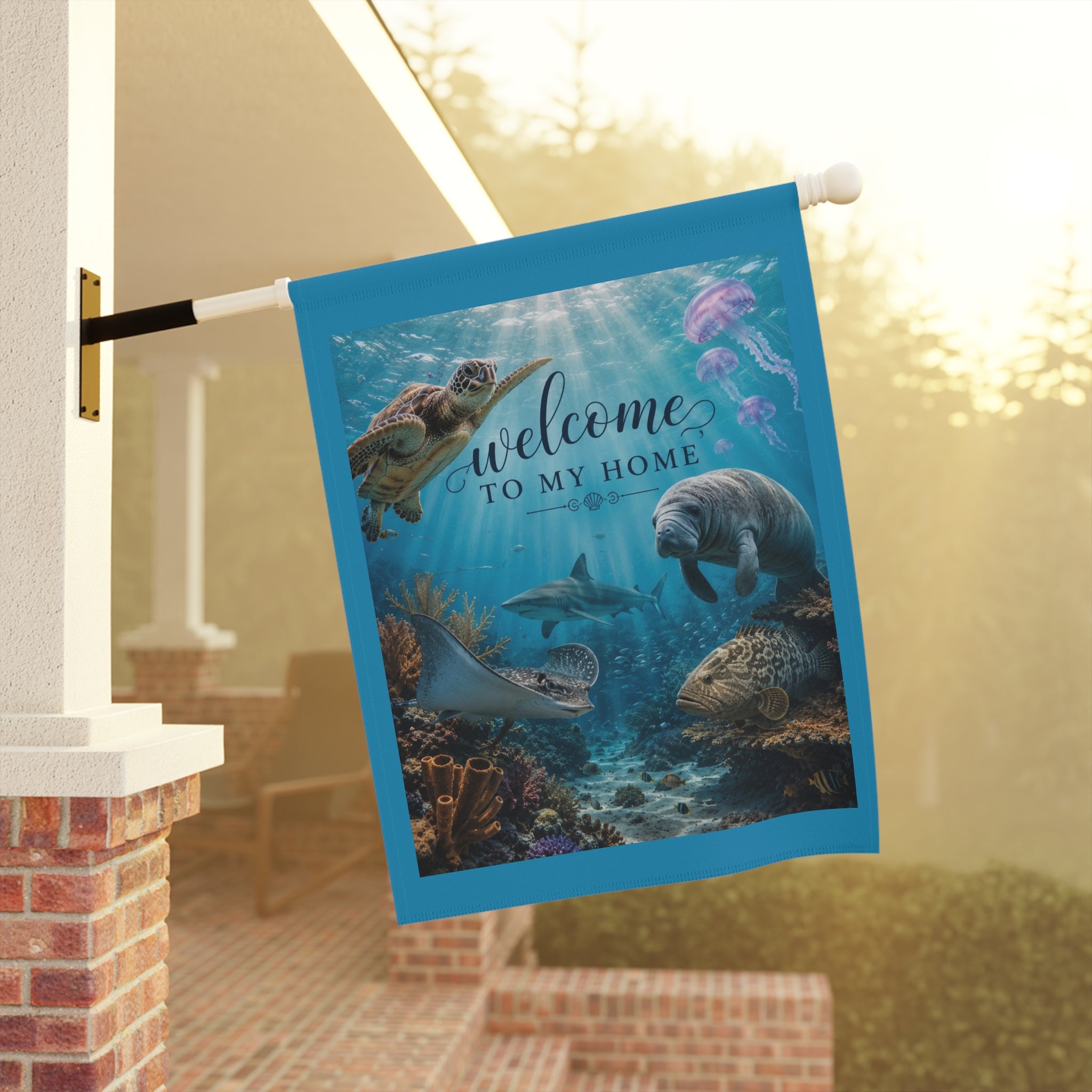 Underwater Ocean Animals Welcome Banner | Garden & House Banner