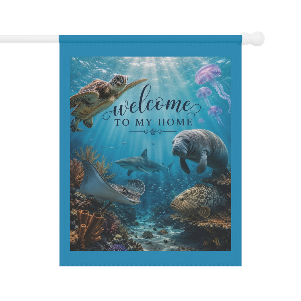 Underwater Ocean Animals Welcome Banner | Garden & House Banner