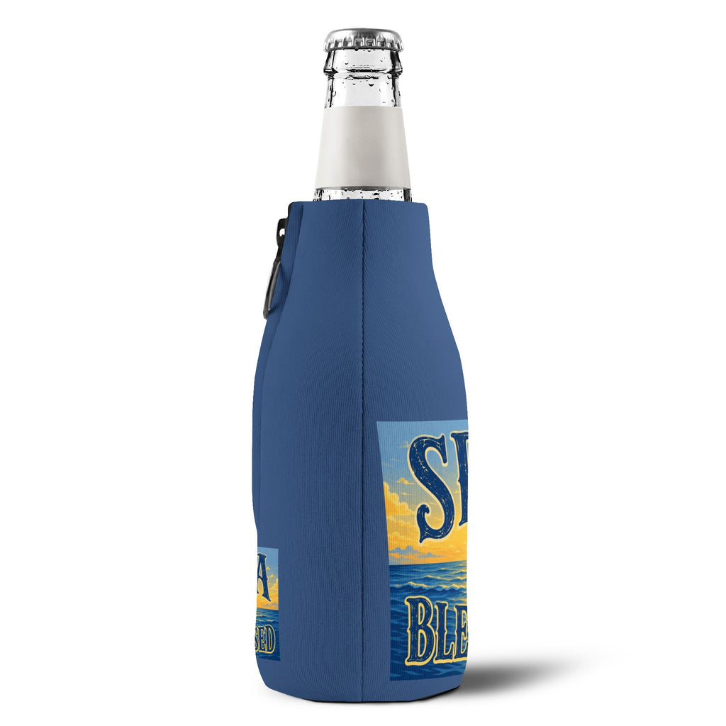 Sea Blessed Zip-Up Bottle Cooler Sleeve
