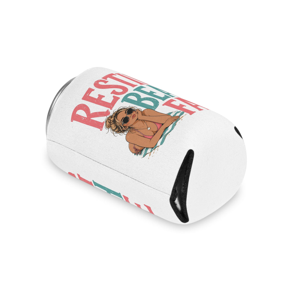 Can Cooler — “Resting Beach Face” Funny Beach Drink Koozie