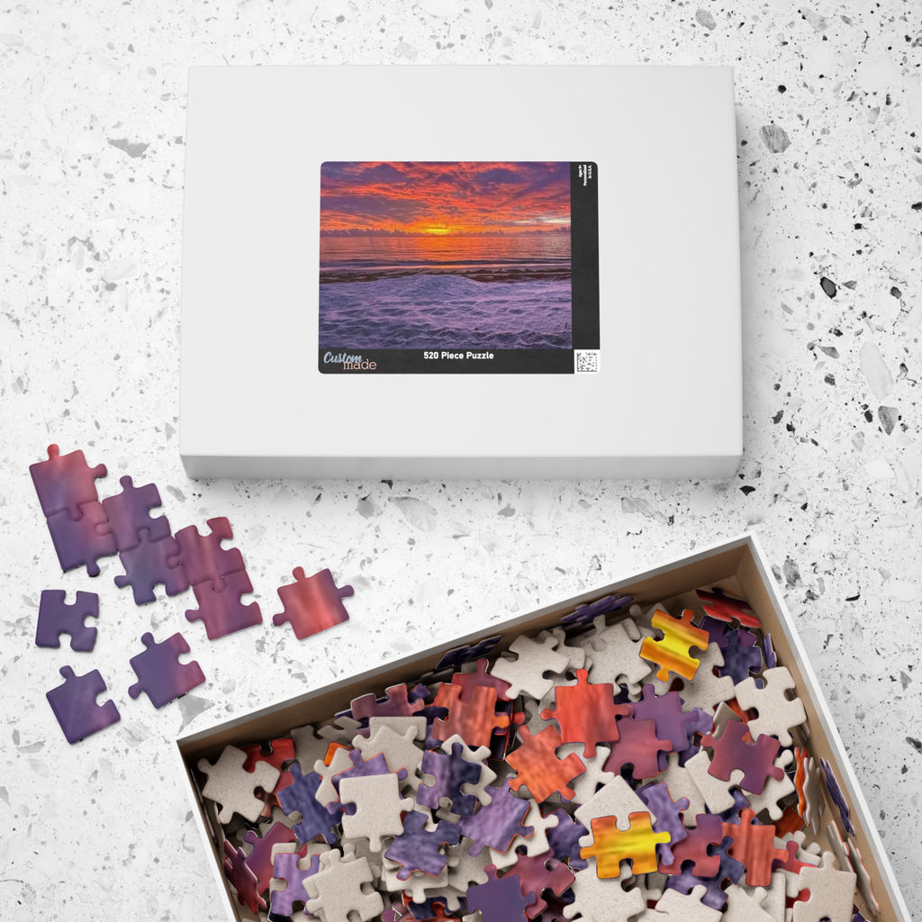Sunset Beach Horizon Puzzle | Seaside Sunset Jigsaw Puzzle