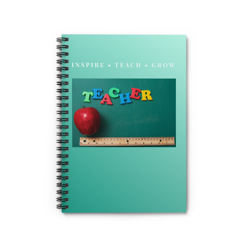 Teacher Apple Chalkboard Notebook | Spiral Ruled Journal