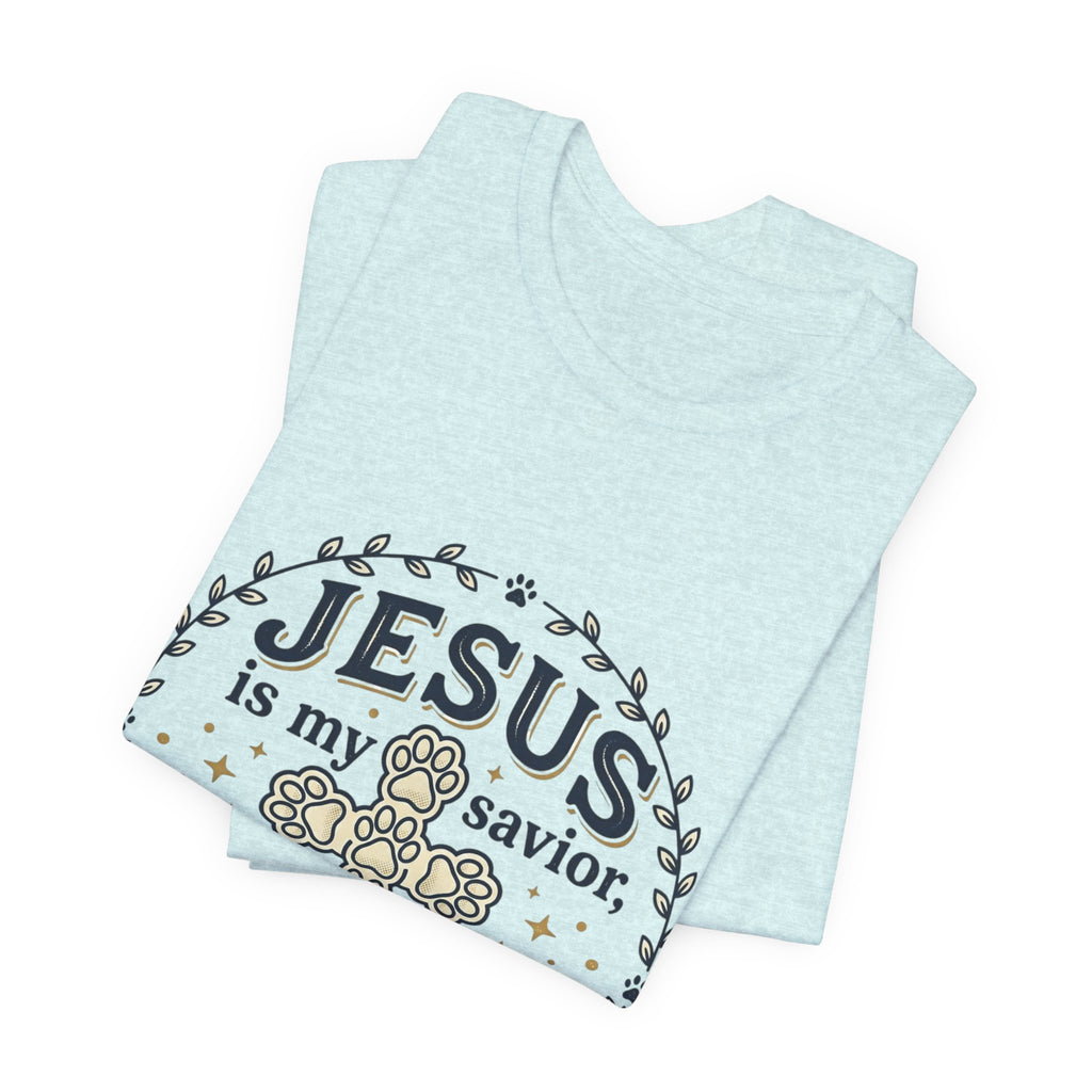 Jesus is my Savior Cats are my Therapy T-Shirt | Faith Cat Tee