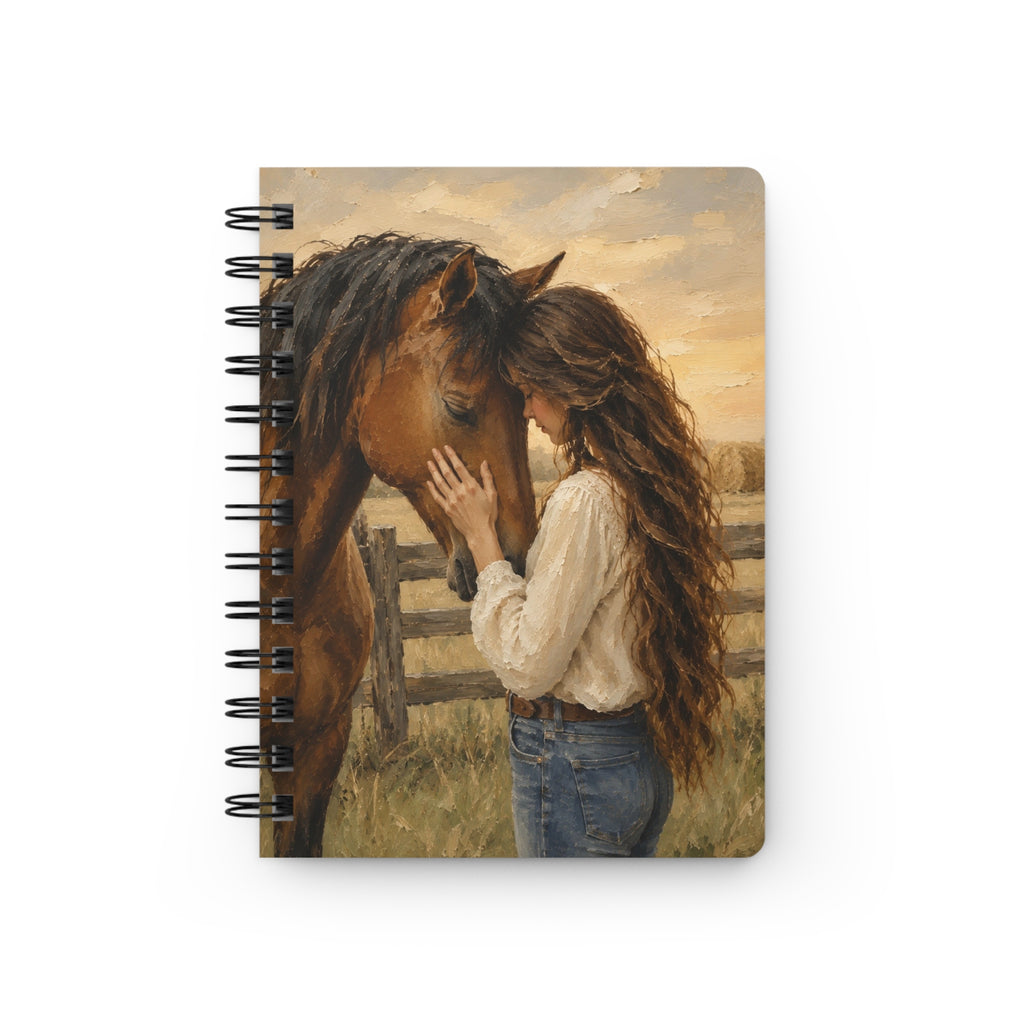 Horse Lover Spiral Journal, Cowgirl Notebook, Equestrian Lined Journal, Western Notebook