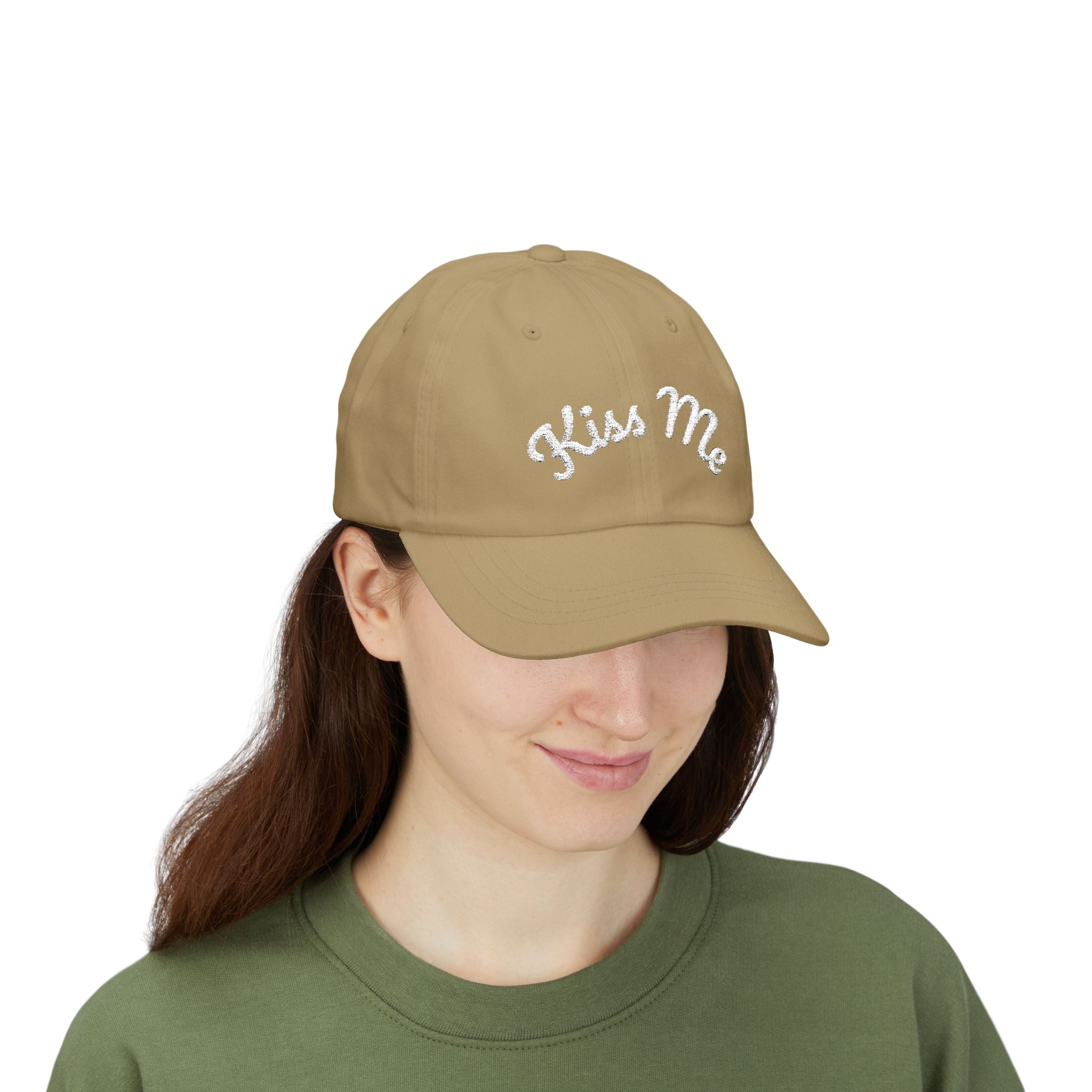 Kiss Me Classic Dad Cap | Embroidered Script Baseball Hat
