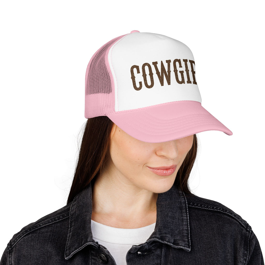 Cowgirl boot lettering Foam Trucker Hat | Western cowgirl cap