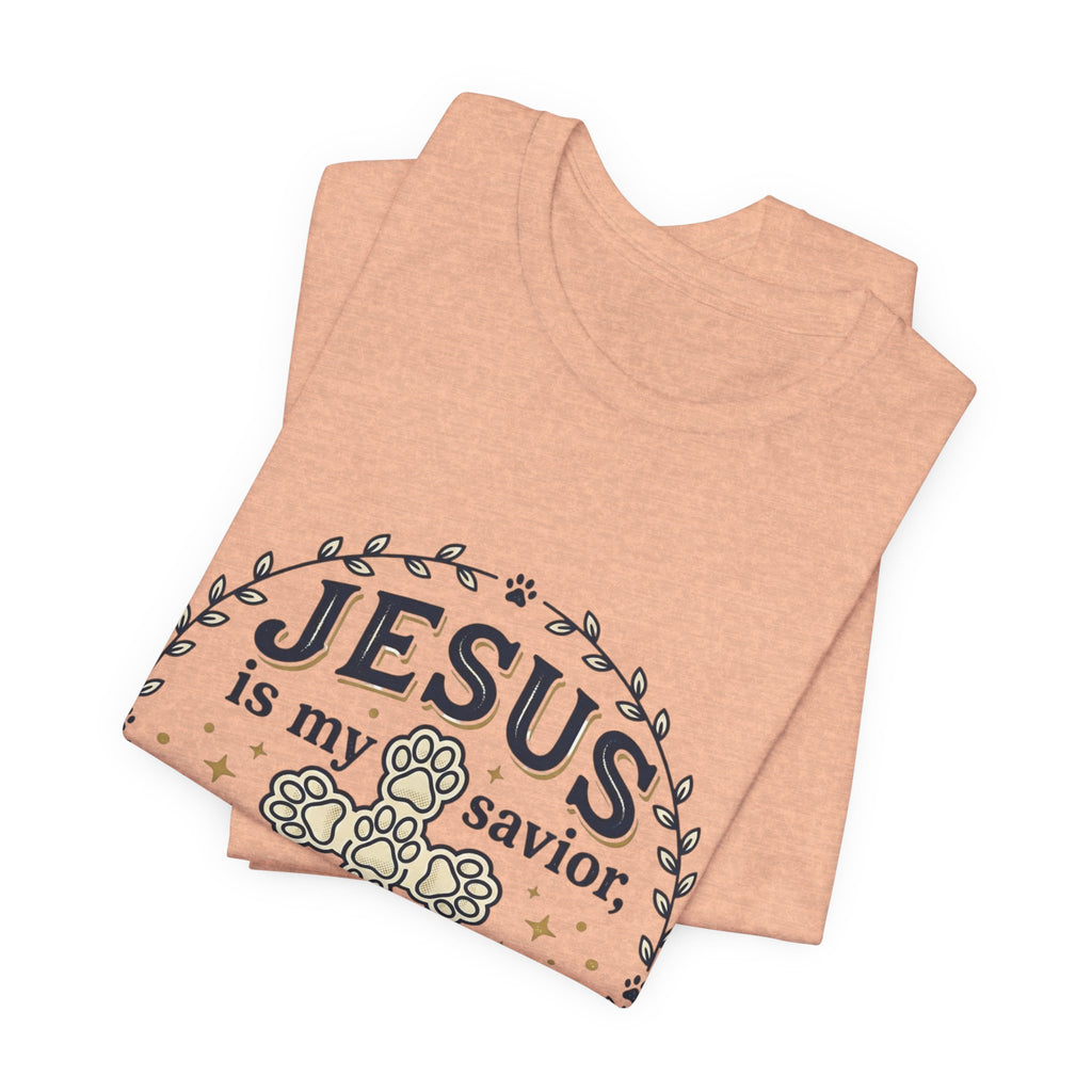 Jesus is my Savior Cats are my Therapy T-Shirt | Faith Cat Tee