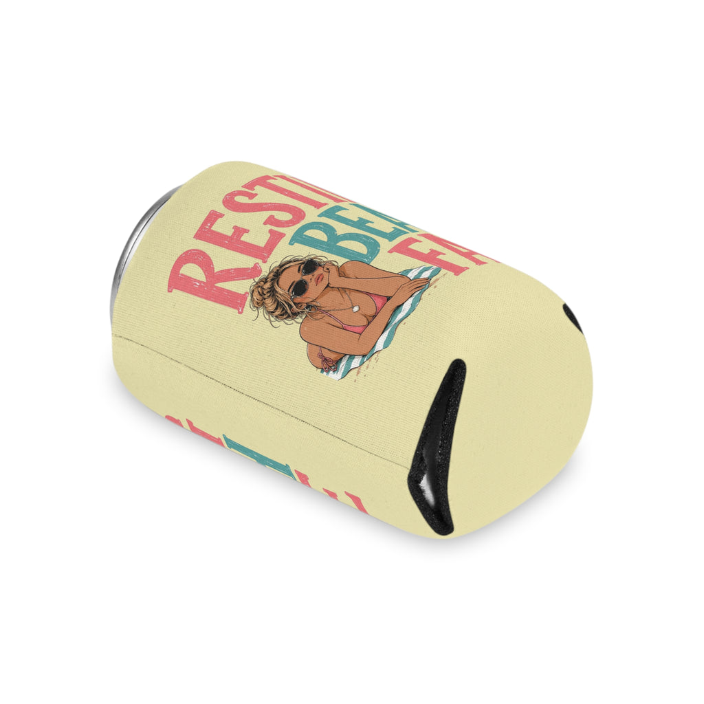 Can Cooler - "Resting Beach Face" Summer Drink Koozie