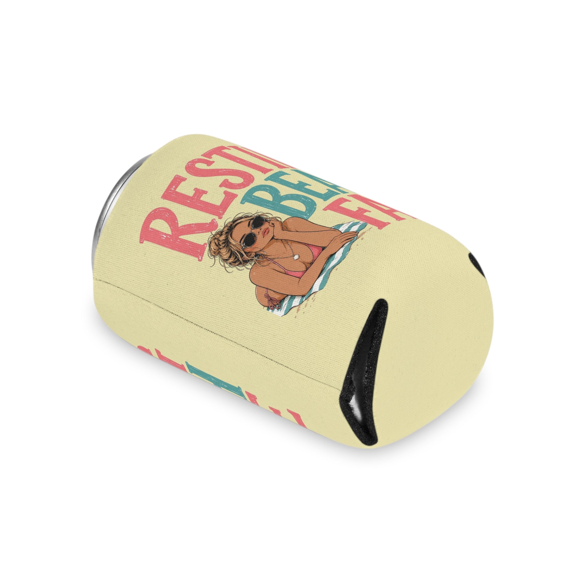 Can Cooler - "Resting Beach Face" Summer Drink Koozie