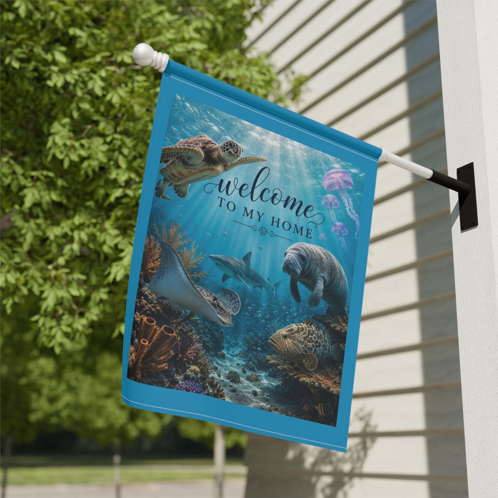 Underwater Ocean Animals Welcome Banner | Garden & House Banner