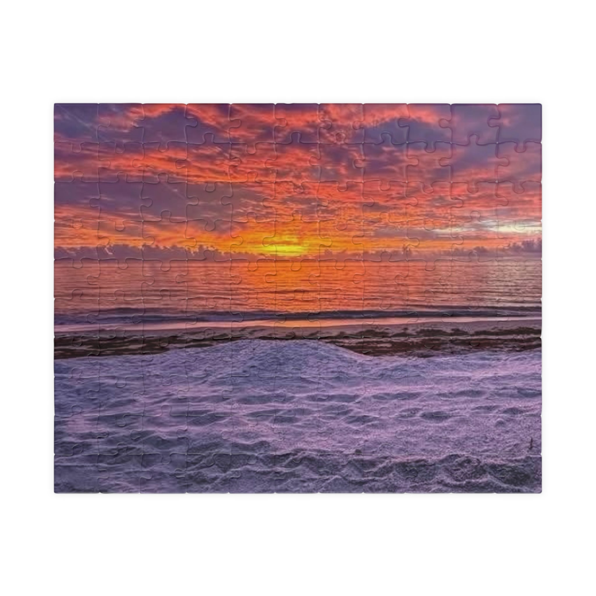 Sunset Beach Horizon Puzzle | Seaside Sunset Jigsaw Puzzle