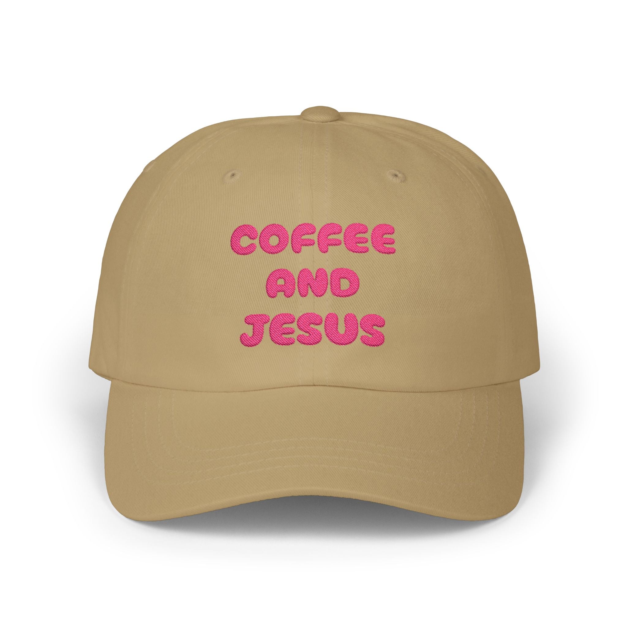 Coffee and Jesus Dad Cap | Christian Hat, Embroidered Script