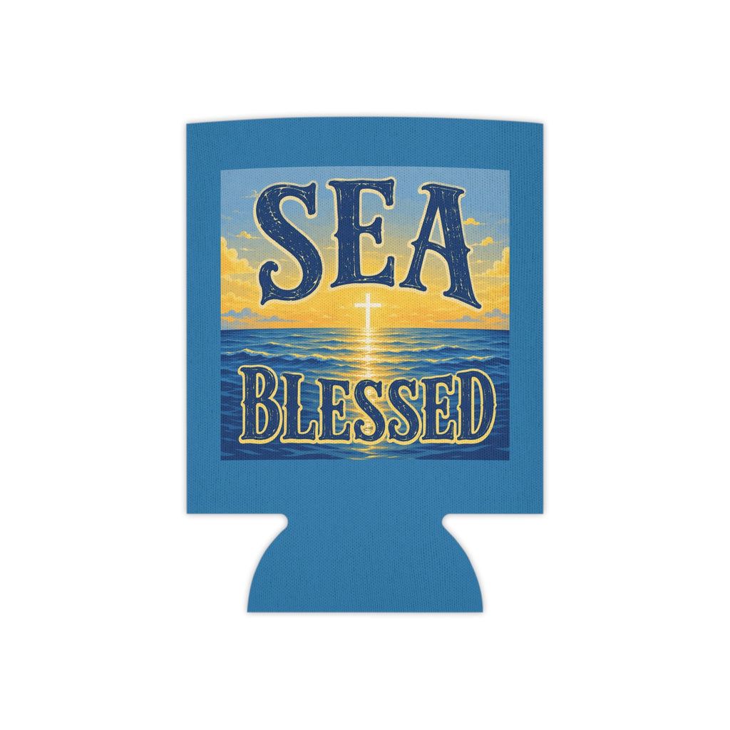 Sea Blessed Can Cooler — Coastal Faith Beverage Insulator