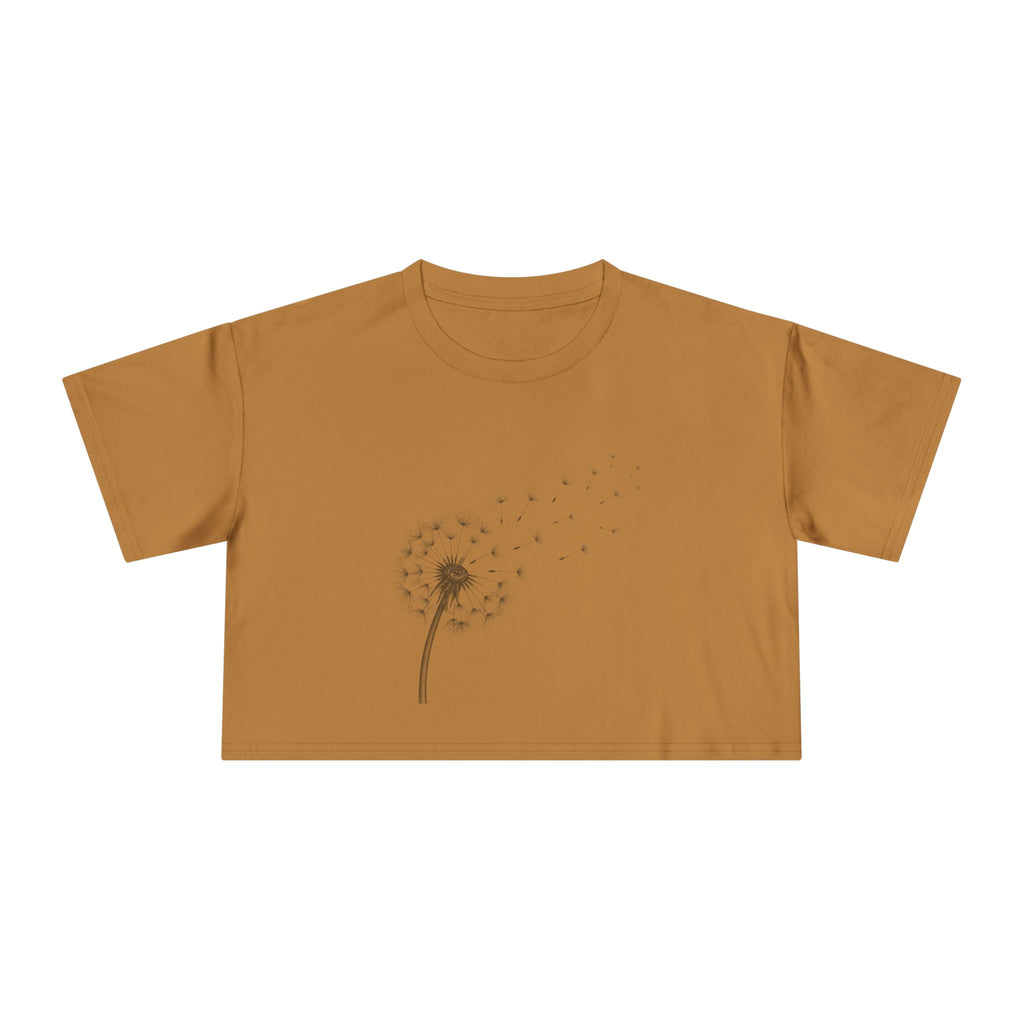 Dandelion Puff Crop Tee | Simple Botanical Illustration