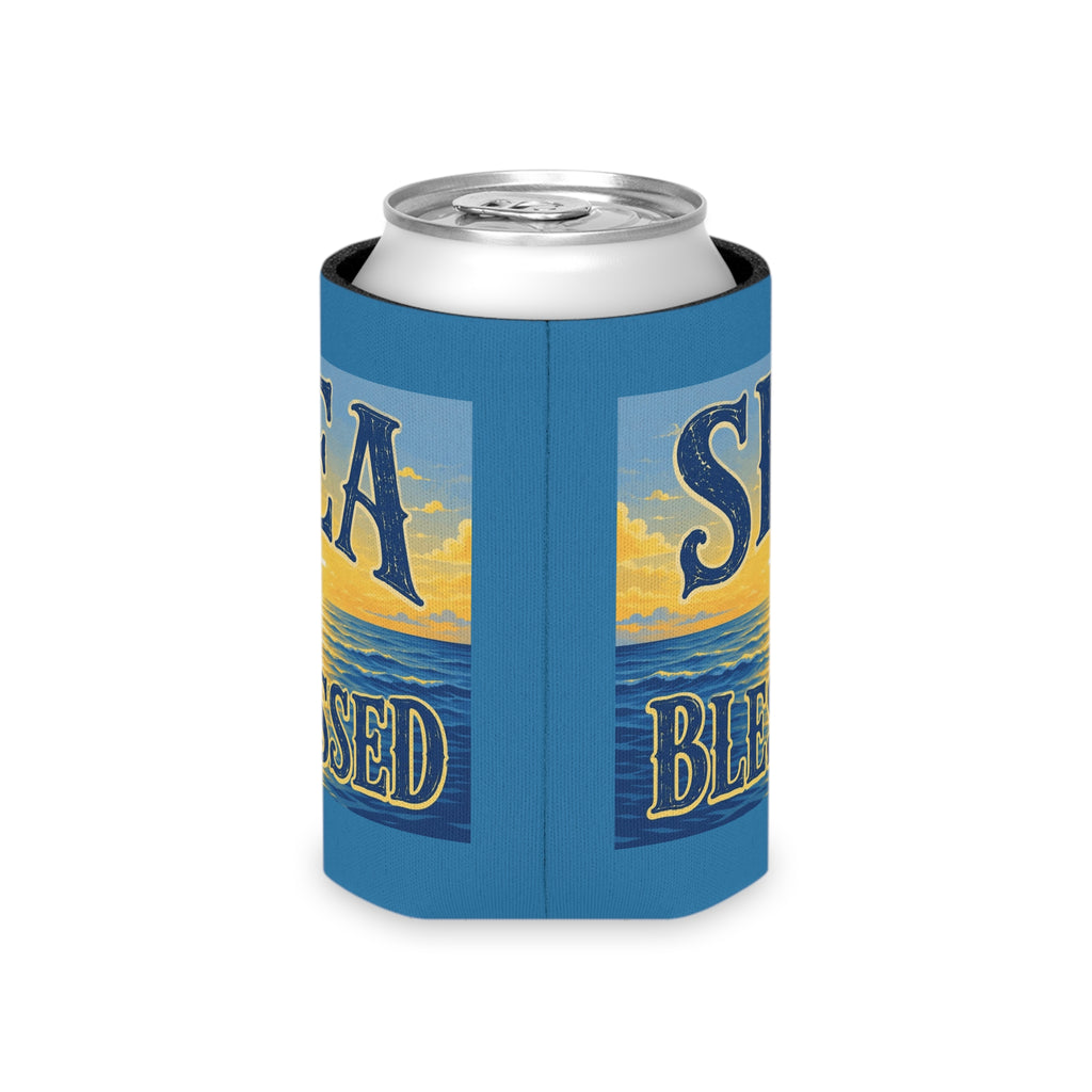 Sea Blessed Can Cooler — Coastal Faith Beverage Insulator