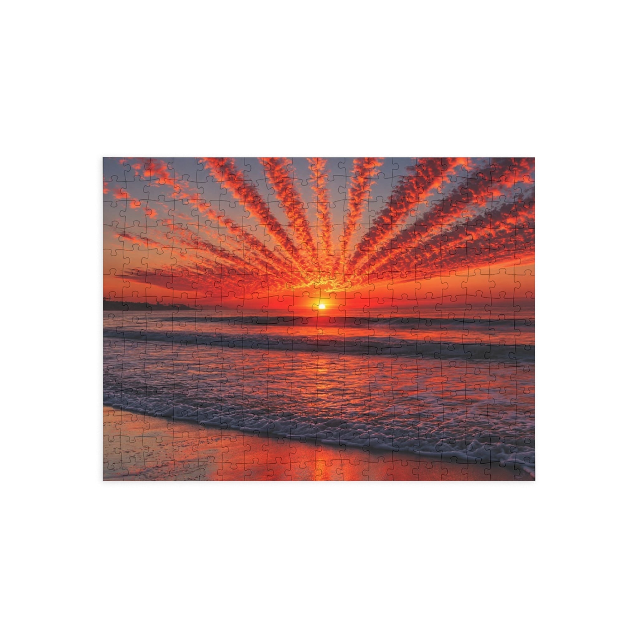 Sunrise Radiance Puzzle, Beach Sunset Ocean Waves Jigsaw Puzzle, Sunrise Gifts, Puzzle Lovers Gift