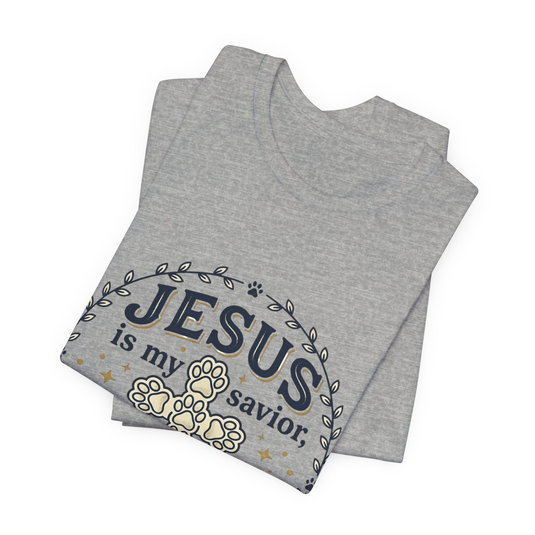 Jesus is my Savior Cats are my Therapy T-Shirt | Faith Cat Tee