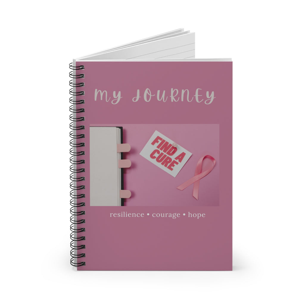 Breast Cancer Awareness My Journey Spiral Notebook | Ruled Journal