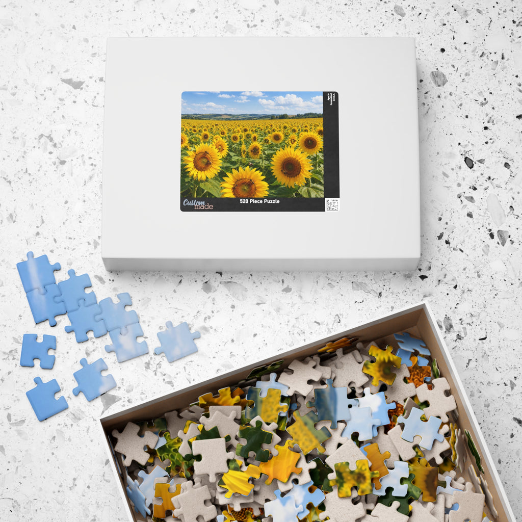 Sunflower Field Puzzle, Sunflower Gift, Sunflower Jigsaw Puzzle, Family Game, 252/520/1014-piece