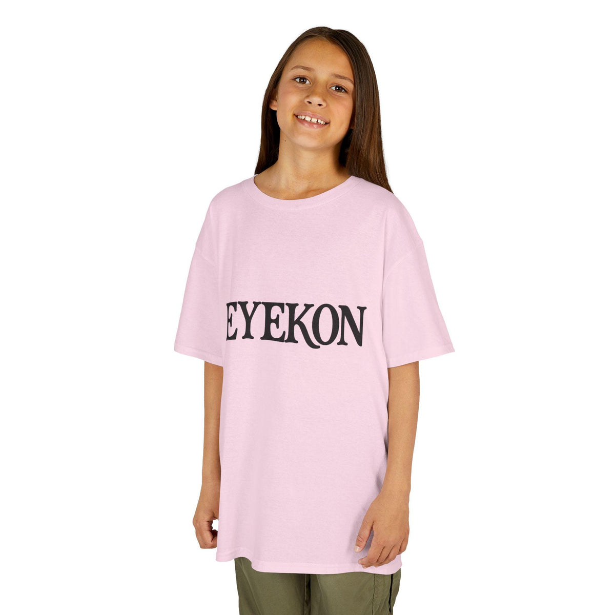 EYEKON Kids Tee | Logo Graphic, Black Text on White, Girl's Gift