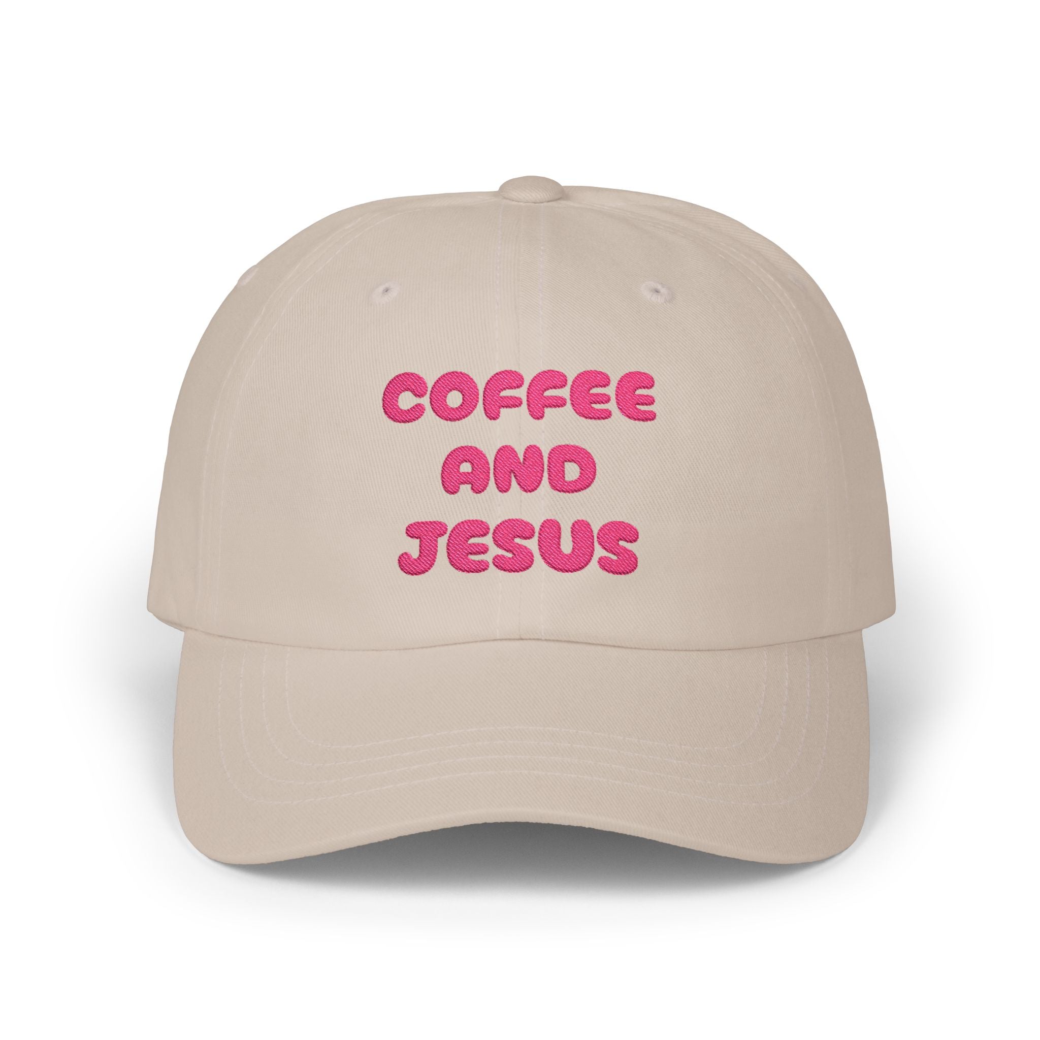 Coffee and Jesus Dad Cap | Christian Hat, Embroidered Script