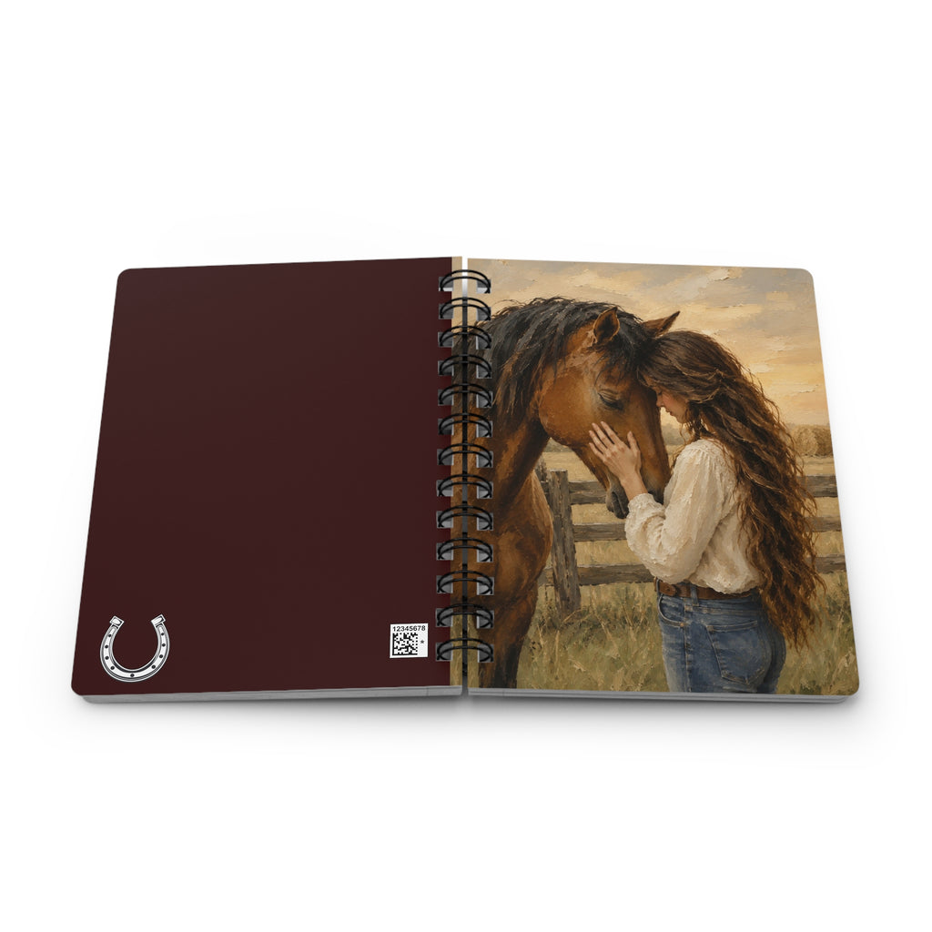 Horse Lover Spiral Journal, Cowgirl Notebook, Equestrian Lined Journal, Western Notebook