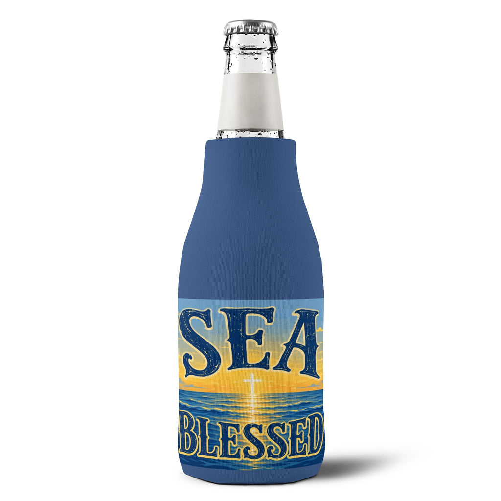 Sea Blessed Zip-Up Bottle Cooler Sleeve