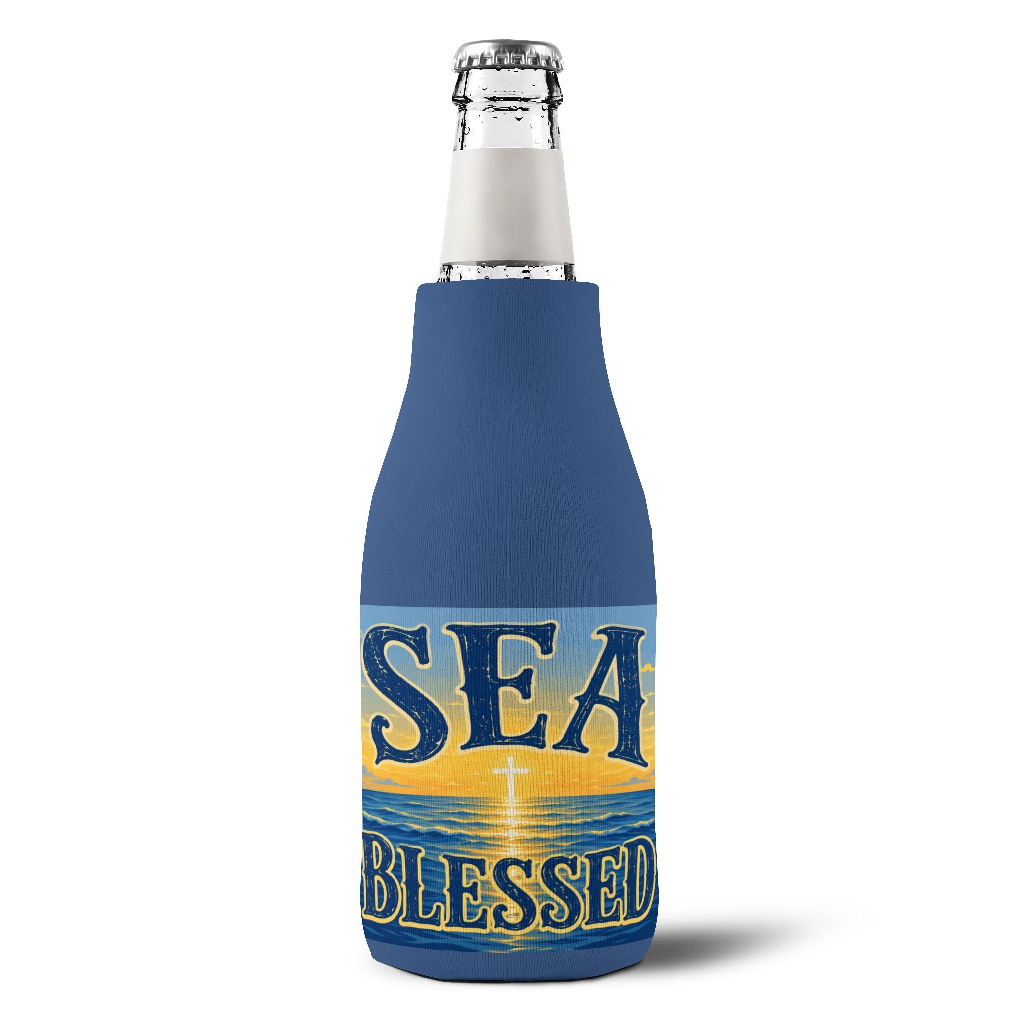 Sea Blessed Zip-Up Bottle Cooler Sleeve