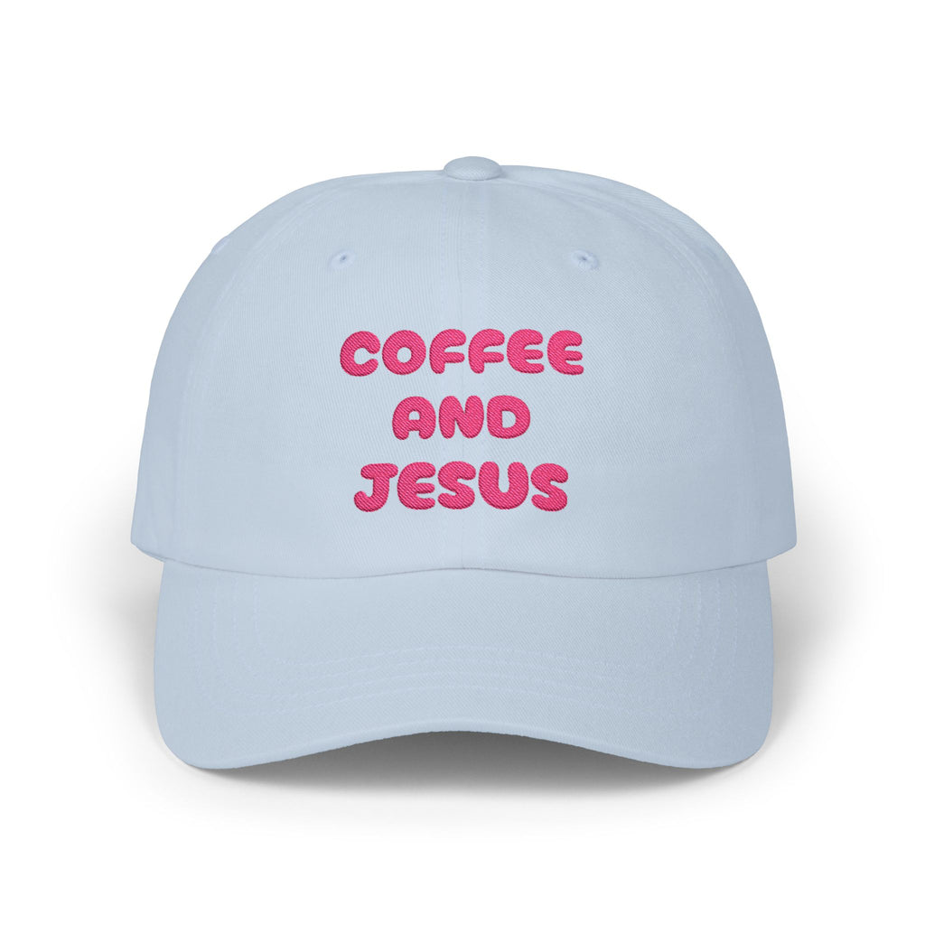 Coffee and Jesus Dad Cap | Christian Hat, Embroidered Script