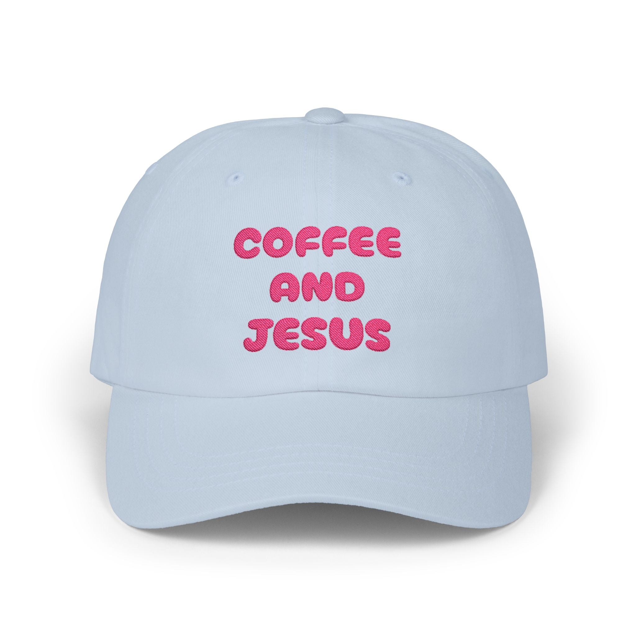 Coffee and Jesus Dad Cap | Christian Hat, Embroidered Script