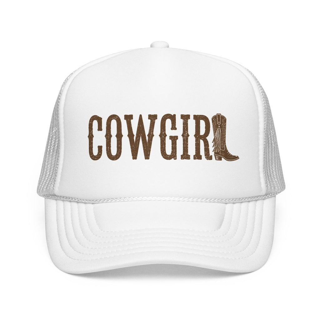 Cowgirl boot lettering Foam Trucker Hat | Western cowgirl cap