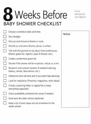 Baby Shower Planner Printable | 54 Page Baby Shower Games & Planning Checklist | Party Organizer, Guest List, Food, Decor and Registry