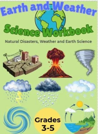 Earth Science Workbook Grades 3-5, Weather & Natural Disasters Activities, 50 Page Printable Science Worksheets, Homeschool