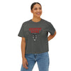 Country Mama Longhorn Skull Crop Tee | Western Cowgirl Shirt | Farm Life Country Graphic Top