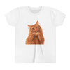 Ginger Cat Making Heart Paws Tee | Youth T-Shirt, Cute Cat Illustration, Girl's Gift