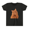 Ginger Cat Making Heart Paws Tee | Youth T-Shirt, Cute Cat Illustration, Girl's Gift