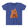 Ginger Cat Making Heart Paws Tee | Youth T-Shirt, Cute Cat Illustration, Girl's Gift