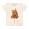 Ginger Cat Making Heart Paws Tee | Youth T-Shirt, Cute Cat Illustration, Girl's Gift
