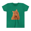Ginger Cat Making Heart Paws Tee | Youth T-Shirt, Cute Cat Illustration, Girl's Gift
