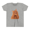 Ginger Cat Making Heart Paws Tee | Youth T-Shirt, Cute Cat Illustration, Girl's Gift