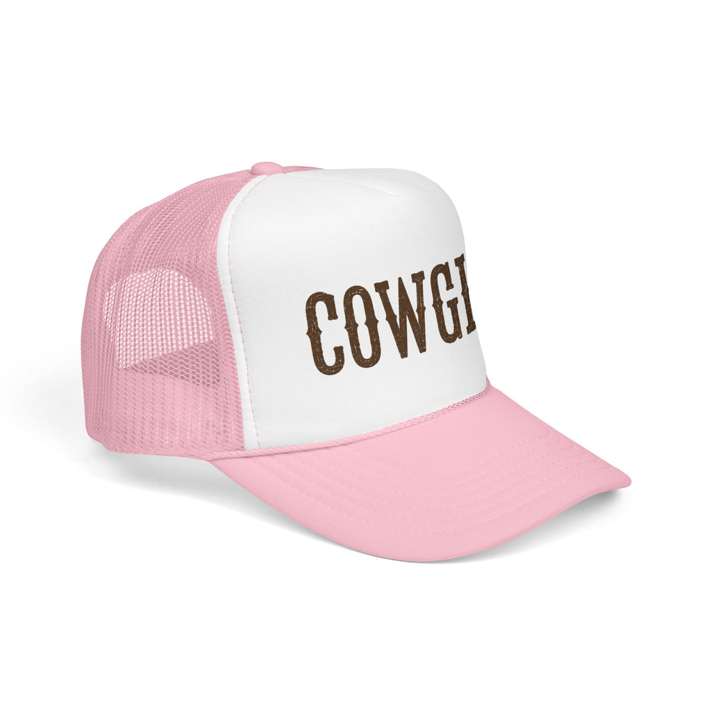 Cowgirl boot lettering Foam Trucker Hat | Western cowgirl cap