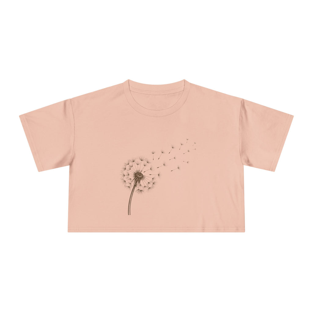 Dandelion Puff Crop Tee | Simple Botanical Illustration