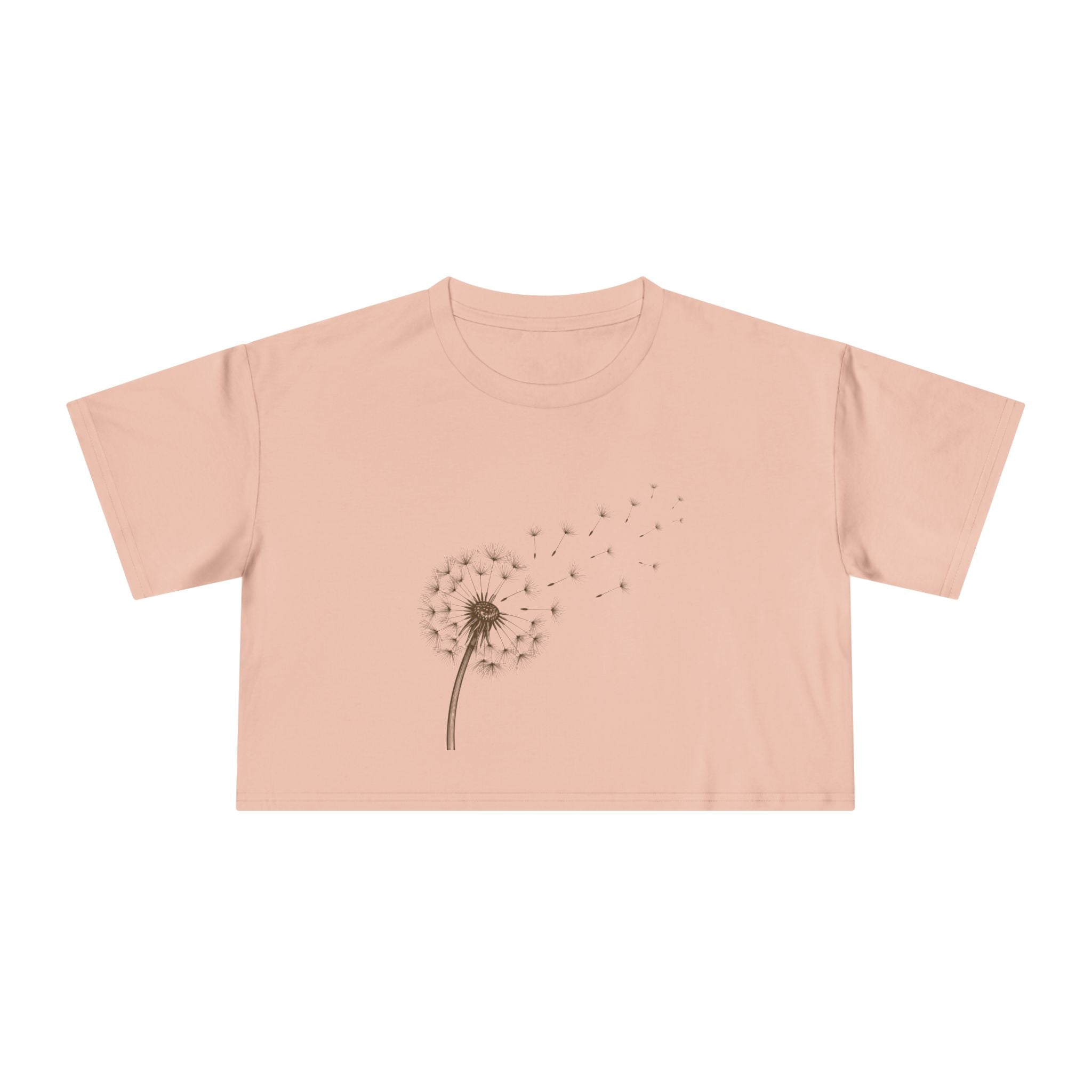 Dandelion Puff Crop Tee | Simple Botanical Illustration
